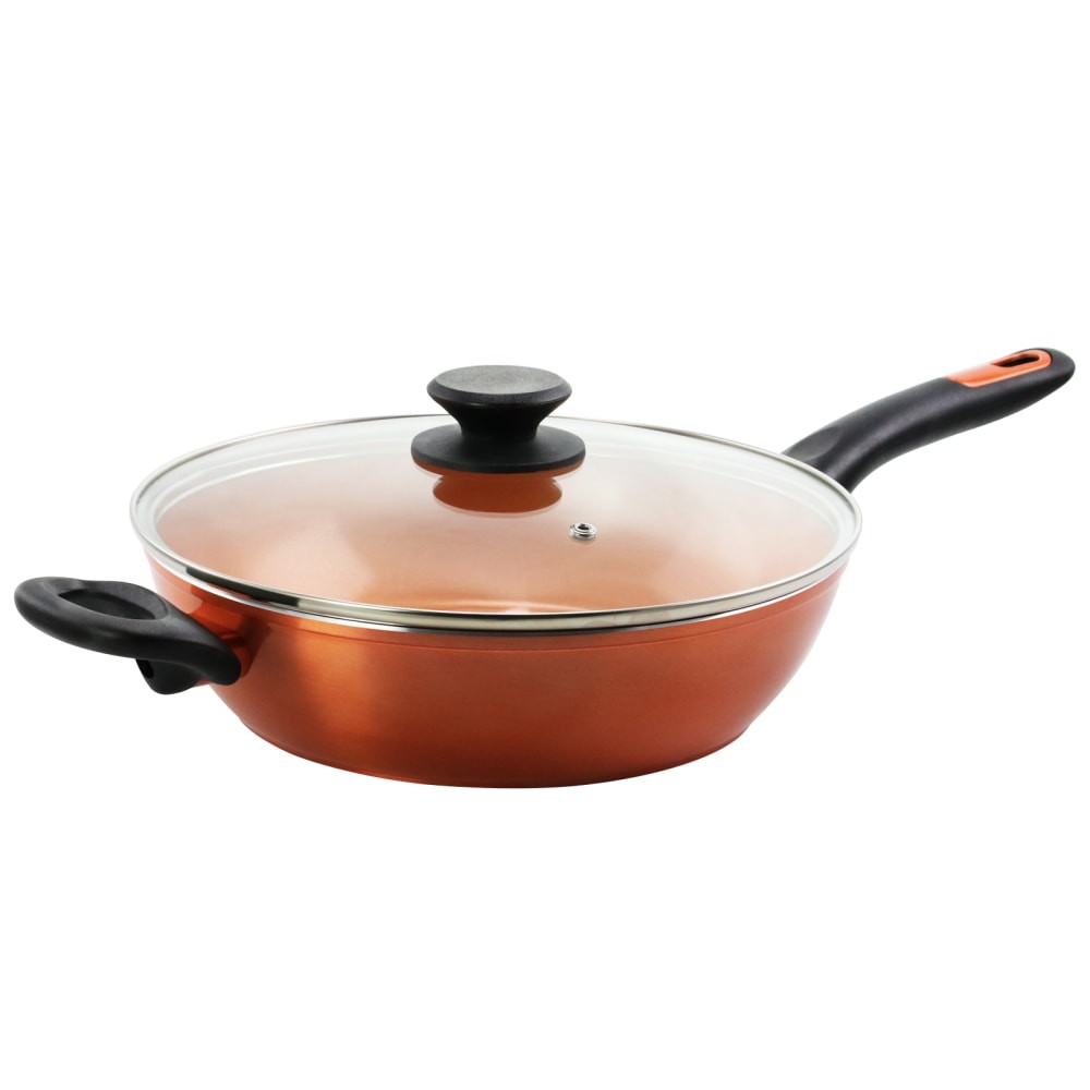 GIBSON OVERSEAS INC. Gibson Home 995112071M  Cuisine Stainless Steel Non-Stick Saute Pan, 3 Qt, Copper