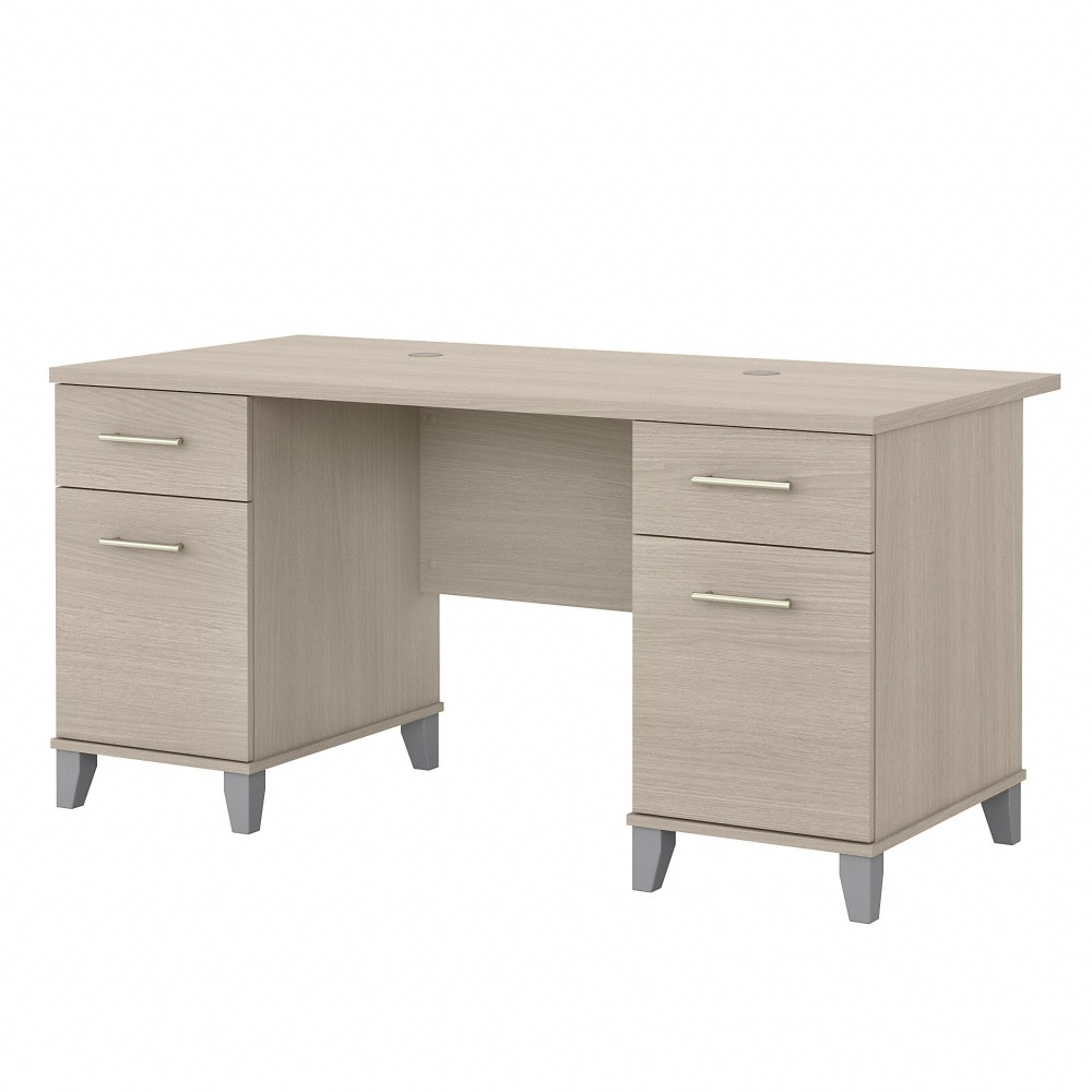 BUSH INDUSTRIES INC. WC81128K Bush Business Furniture Somerset 60inW Office Computer Desk With Drawers, Sand Oak, Standard Delivery