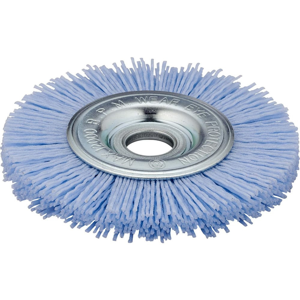 Tanis 30008 Wheel Brushes; Mount Type: Arbor Hole ; Wire Type: Crimped ; Outside Diameter (Inch): 3 ; Face Width (Inch): 3/8 ; Arbor Hole Size: 5/8 in; 1/2 in ; Arbor Hole Thread Size: 5/8 - 1/2