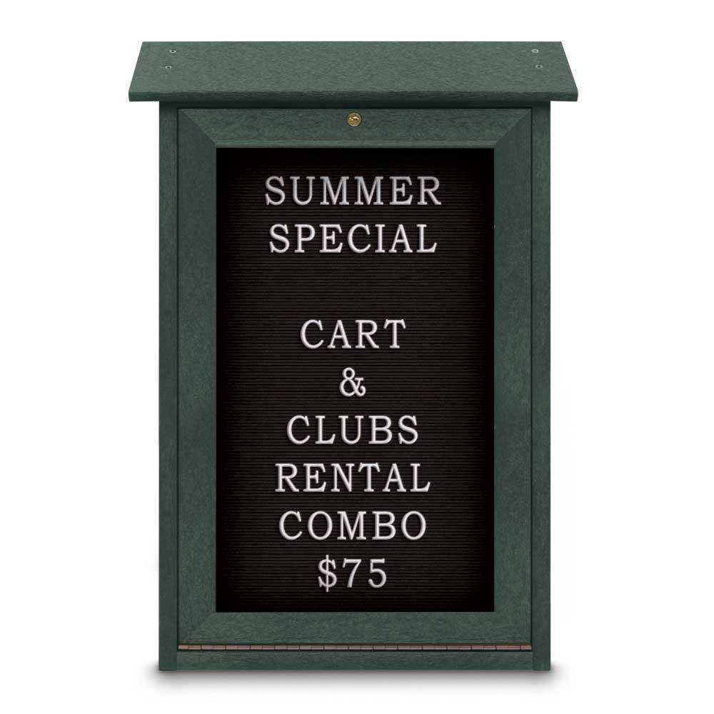 United Visual Products UVSM1829LB-WOOD Enclosed Letter Board: 18" Wide, 29" High, Laminate, Black