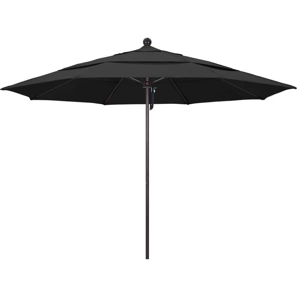 California Umbrella 194061619230 Patio Umbrellas; Fabric Color: Black ; Base Included: No ; Fade Resistant: Yes ; Diameter (Feet): 11 ; Canopy Fabric: Pacifica