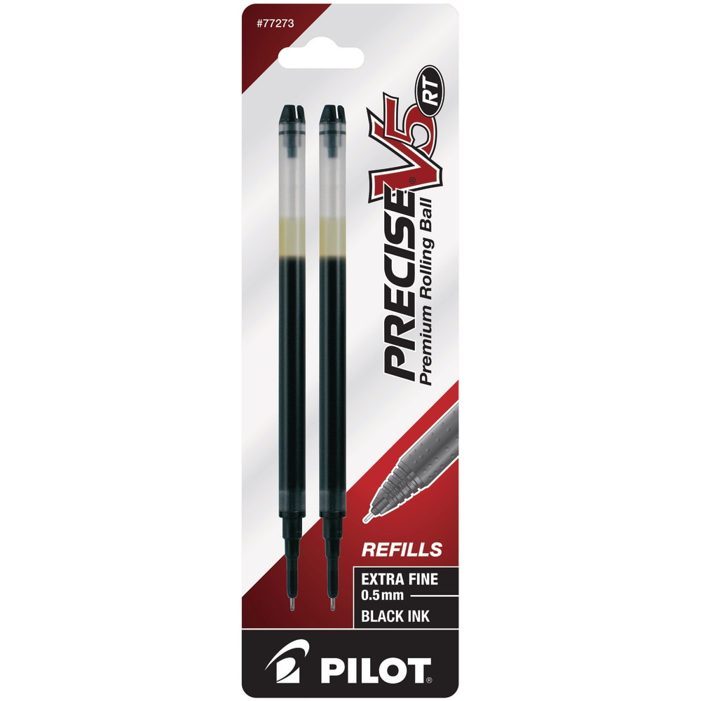 PILOT CORPORATION OF AMERICA 77273 Pilot Precise Liquid Ink Retractable Rollerball Refills, V5, 0.5 mm, Extra-Fine Point, Black, Pack Of 2