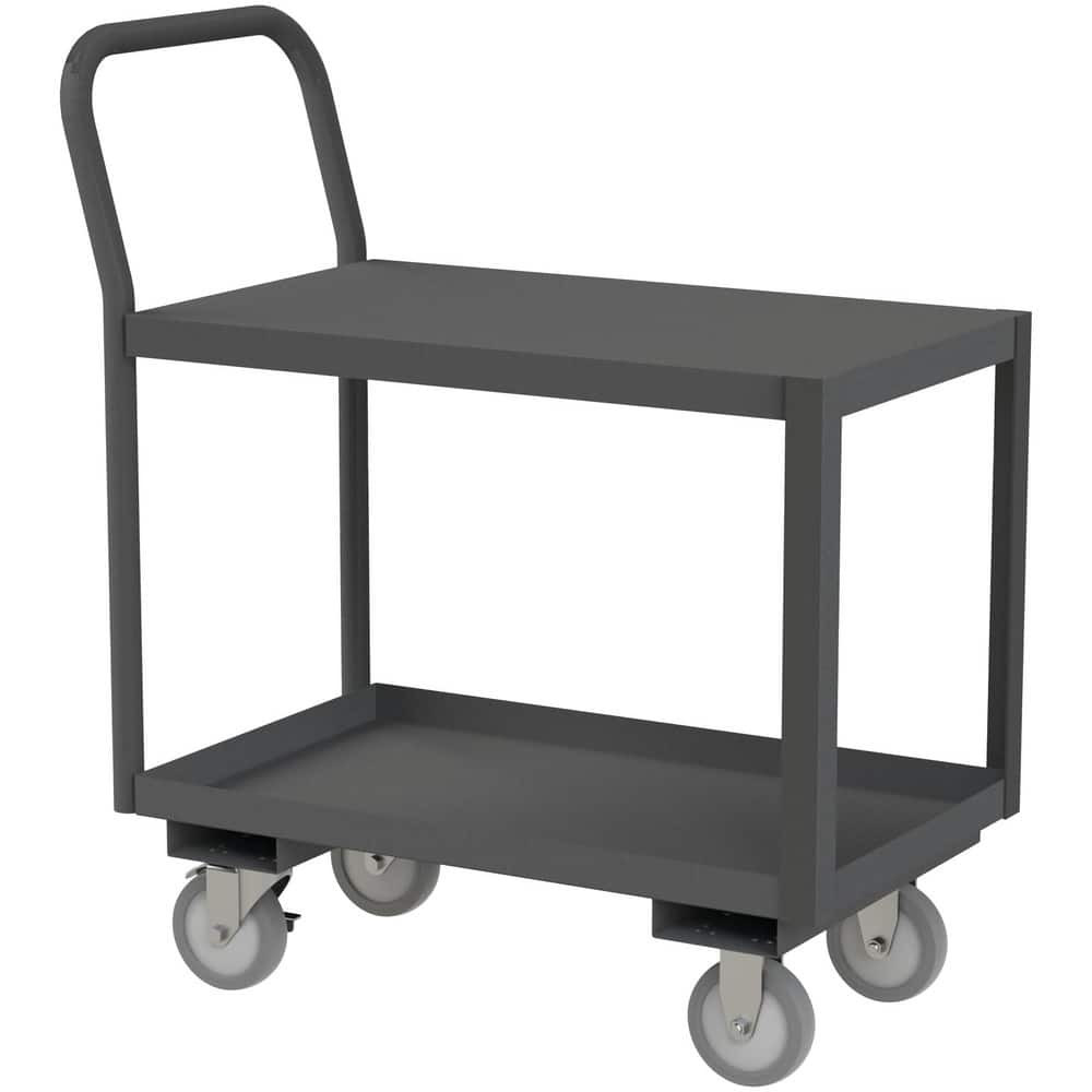 Durham LDO-1830-2-95 Carts; Cart Type: Low Deck Service Truck ; Caster Type: 2 Swivel/2 Rigid ; Caster Configuration: Rigid & Swivel ; Brake Type: Side Brake ; Width (Inch): 18-1/4 ; Material: Steel