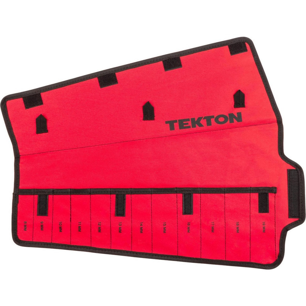 Tekton ORG27412 Tool Pouches & Holsters; Holder Type: Rollup Pouch ; Tool Type: Tekton Ratcheting Combination Wrench ; Closure Type: Hook & Loop ; Material: Polyester ; Color: Red ; Hand: Neutral