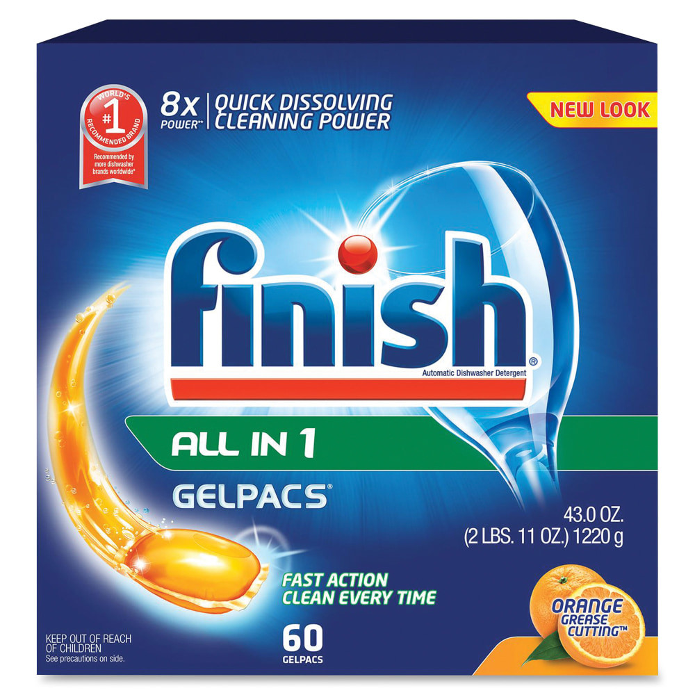 PANASONIC CORP OF NA Finish 81181CT  All-n-1 Detergent Gelpacs - 1.3 fl oz (0 quart) - Orange Scent - 54 / Box - 2 / Carton - Orange
