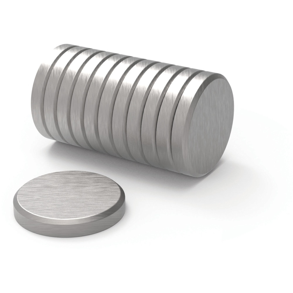 UBRANDS, LLC U Brands 2911U0012  High Energy Brushed Metal Magnets - 1.3in Diameter - Round - Durable - 1 / Pack - Brushed Metal