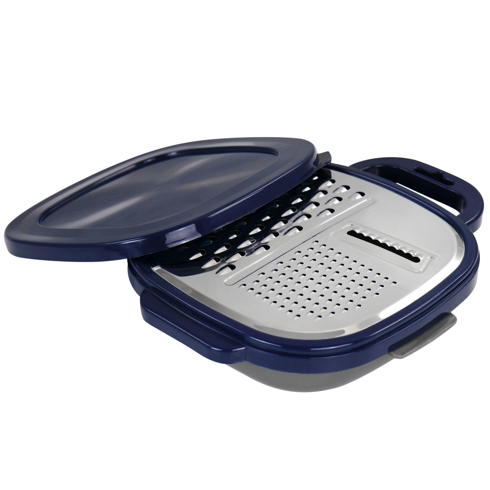 GIBSON OVERSEAS INC. Oster 995117521M  Flat Bluemarine 3-Piece Grater And Container Set, Navy