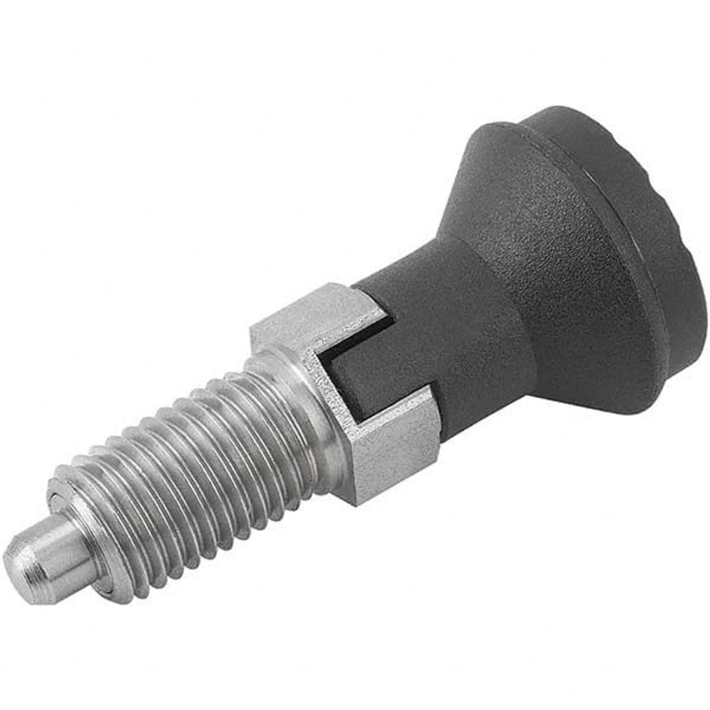 KIPP K0339.13105 M10x1, 15mm Thread Length, 5mm Plunger Diam, Locking Pin Knob Handle Indexing Plunger