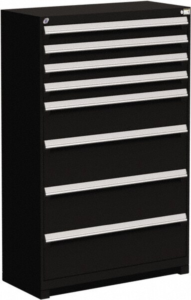 Rousseau Metal R5AJE-5803-091 8 Drawer Black Steel Modular Storage Cabinet