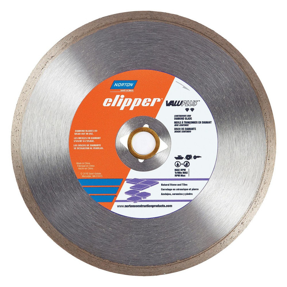 Norton 70184684087 Wet & Dry Cut Saw Blade: 4" Dia, 7/8" Arbor Hole, 0.08" Kerf Width, 1 Teeth