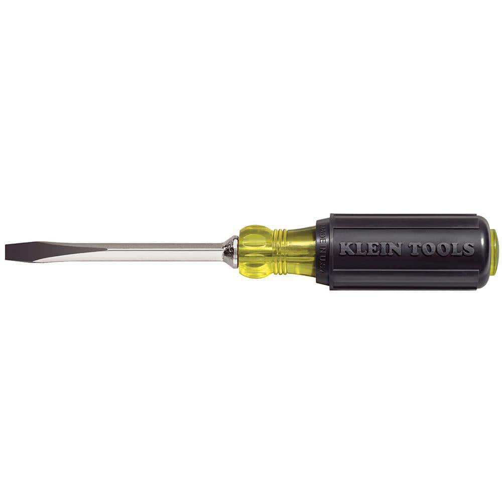 Klein Tools 600-4 Slotted Screwdriver: 1/4" Width, 8-1/4" OAL, 4" Blade Length