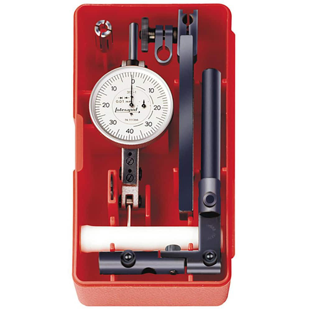 TESA Brown & Sharpe 74.111509 Test Indicator Kit: 6 Pc, 0.05 to 0.06" Measuring Range, 0-15-0 Dial Reading