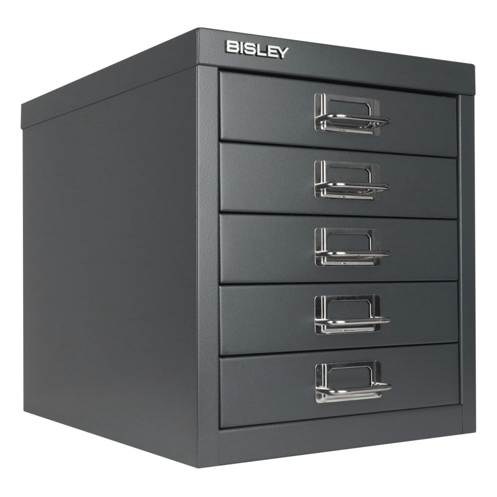 BISLEY MD5-CH  5-Drawer Steel Cabinet, 13inH x 11inW x 15inD, Charcoal