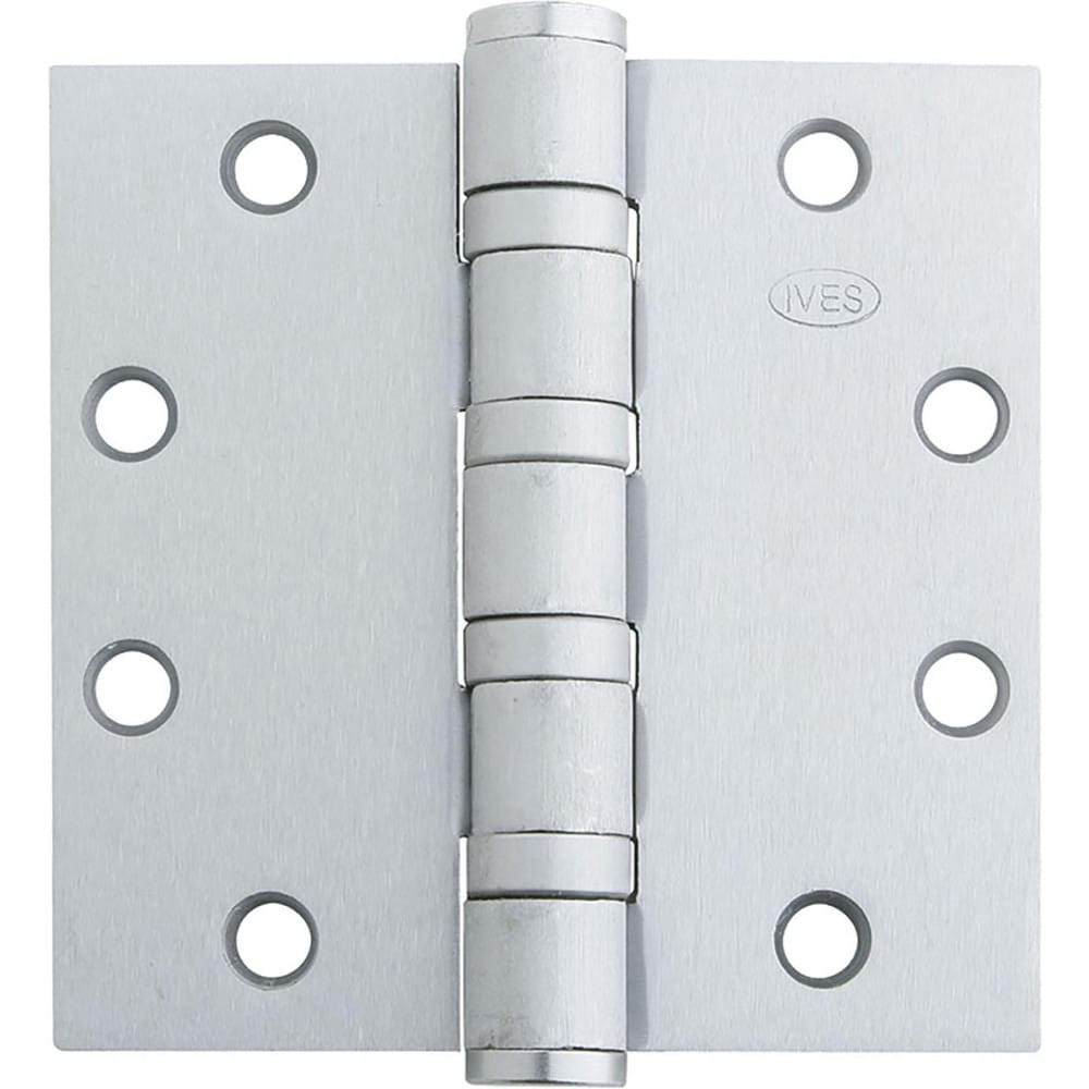 IVES 5BB1HW 4.5X4.5 Commercial Hinges; Mount Type: Full-Mortise ; Hinge Material: Steel ; Length (Inch): 4-1/2 ; Finish: Satin Stainless Steel ; Door Leaf Height (Decimal Inch): 4.5000 ; Door Leaf Width (Decimal Inch): 2.2500