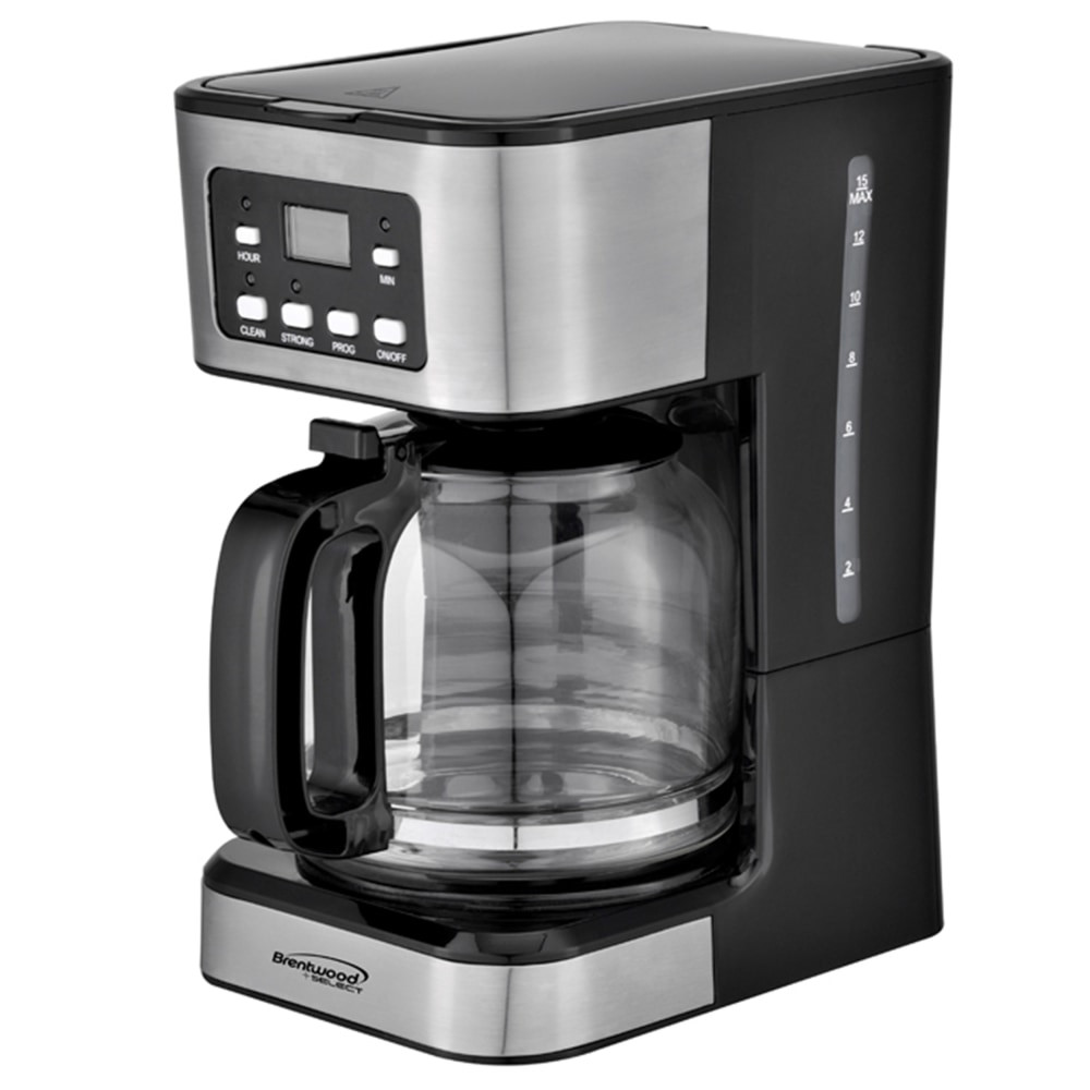 TODDYs PASTRY SHOP 995115734M Brentwood 12-Cup Programmable Digital Coffee Maker, Black