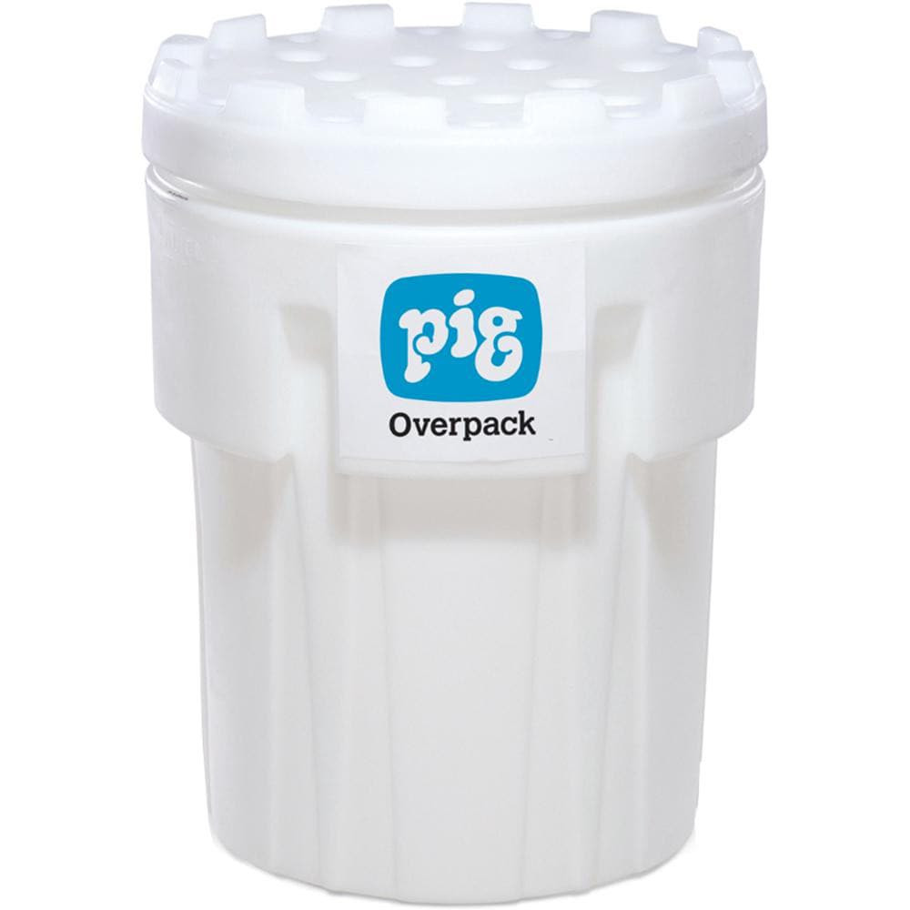 New Pig PAK674 Overpack & Salvage Drums; Product Type: Overpack Drum; Salvage Drum ; Holds Maximum Drum Size: 110gal ; Closure Type: Screw-On Lid ; Drum Size Capacity: 110gal ; Overall Height: 45in ; Maximum Load Capacity: 110.00