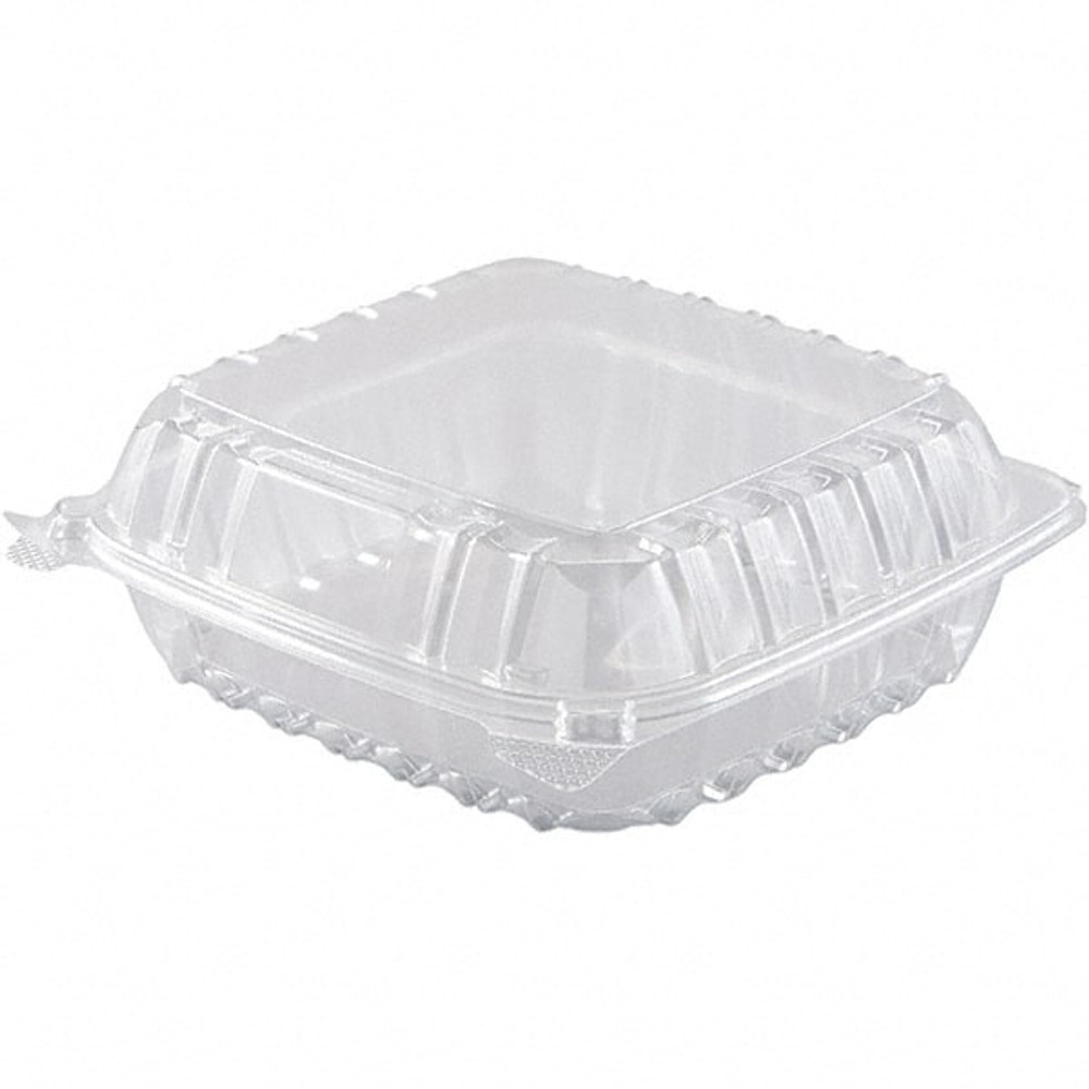 DART DCCC90PST1 Pack of (250), 8-19/64 x 8-19/64 x 3" Hinged-Lid Plastic Containers