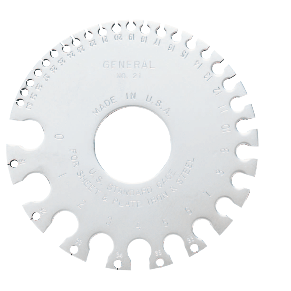 GENERAL TOOLS 318-21 Sheet Metal Gages, #0-#36, Chrome