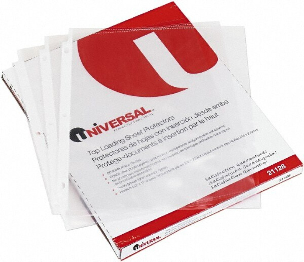 UNIVERSAL UNV21128 50 Pc Sheet Protector-Ring Binder: Clear