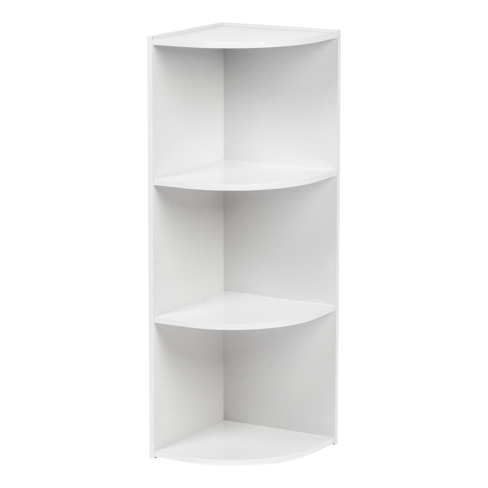 IRIS USA, INC. 596326 IRIS 35inH Curved 3-Shelf Corner Bookcase, White