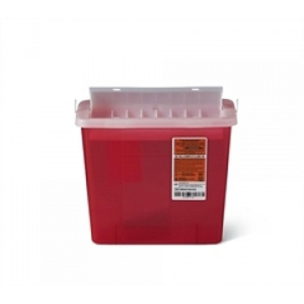 MEDLINE INDUSTRIES, INC. Medline MDS705153  Biohazard Patient Room Sharps Containers, 5 Qt, Translucent Red, Pack Of 20