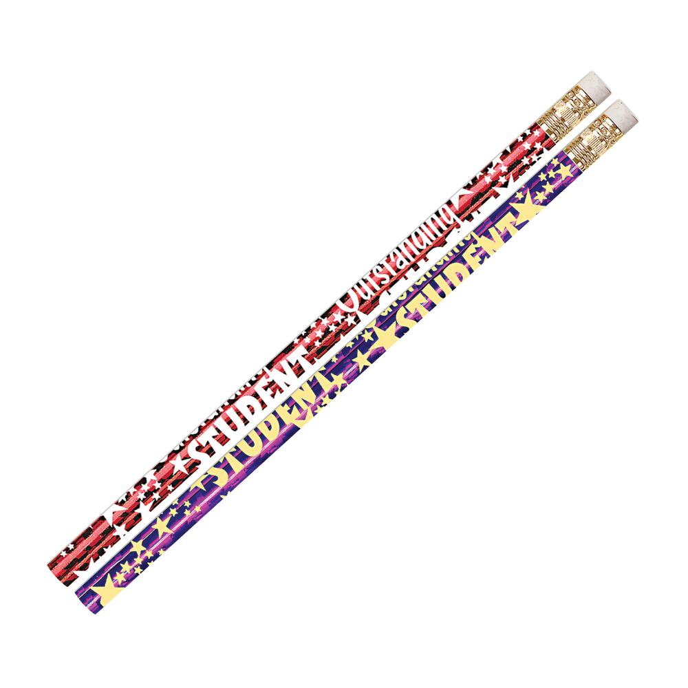Musgrave Pencil Co. Inc. MUS1401D-12 Musgrave Pencil Co. Motivational Pencils, 2.11 mm, #2 Lead, Outstanding Student, Multicolor, Pack Of 144
