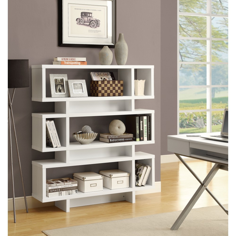 MONARCH PRODUCTS Monarch Specialties I 2532  55inH 3-Shelf Modern Bookcase, White