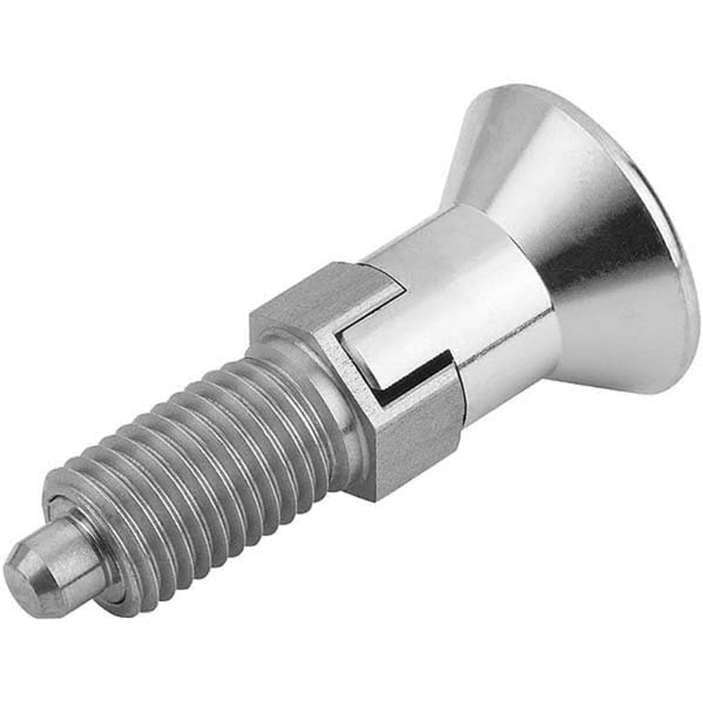 KIPP K0632.003308 M16x1.5, 23mm Thread Length, 8mm Plunger Diam, Hardened Locking Pin Knob Handle Indexing Plunger