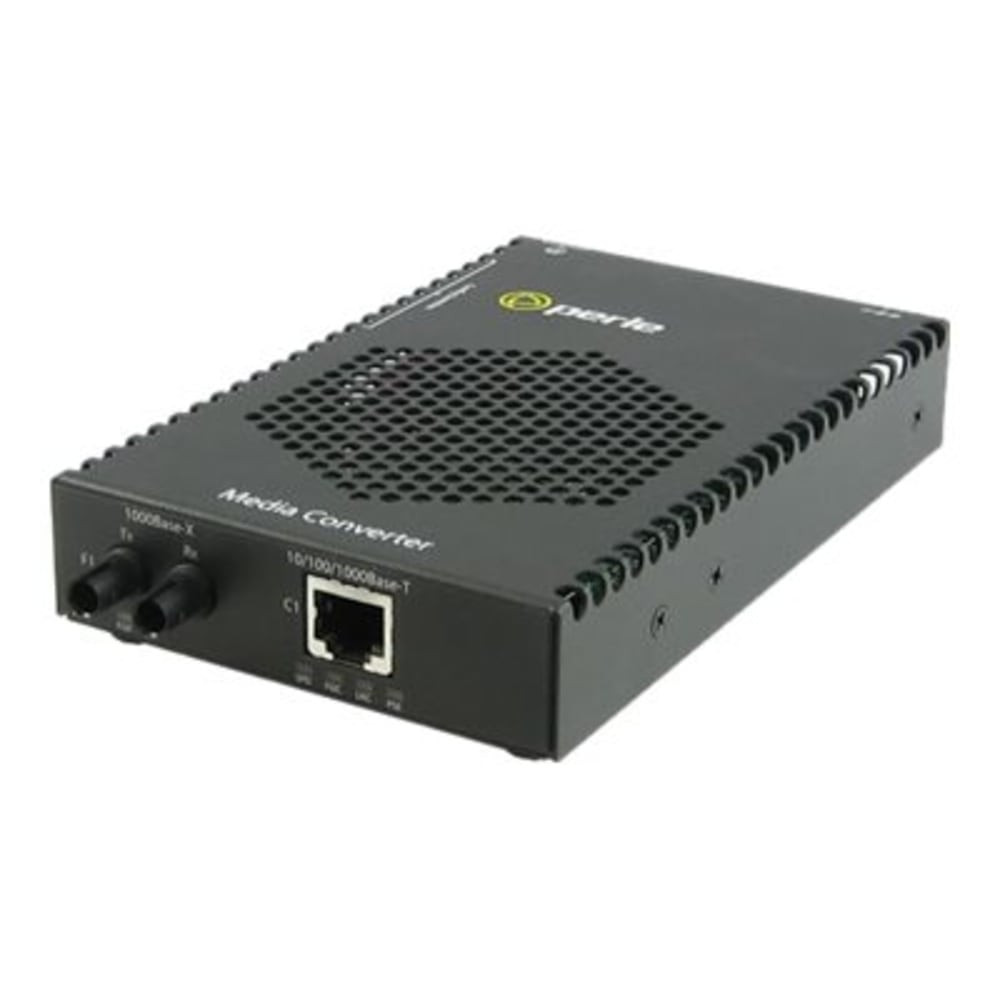 PERLE SYSTEMS 05081034 Perle S-1110PP-M2ST05 - Fiber media converter - GigE - 10Base-T, 1000Base-SX, 100Base-TX, 1000Base-T - ST multi-mode / RJ-45 - up to 1800 ft - 850 nm