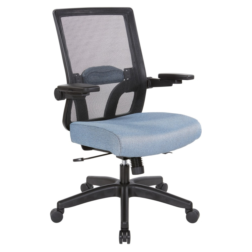 OFFICE STAR PRODUCTS Office Star 867-B7P1N4  Space Seating 867 Series Ergonomic Mesh Mid-Back Chair, Blue/Black