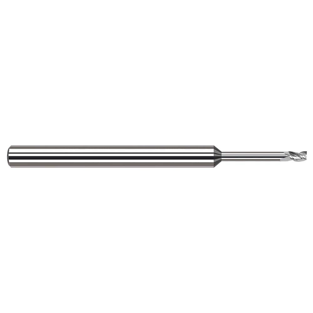 Harvey Tool 34624 Square End Mill: 0.024'' Dia, 0.036'' LOC, 1/8'' Shank Dia, 2-1/2'' OAL, 3 Flutes, Solid Carbide