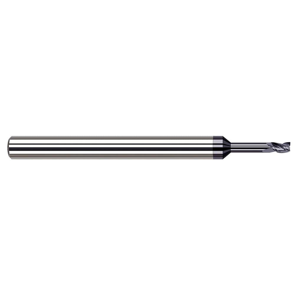 Harvey Tool 985315-C6 Square End Mill: 1/64'' Dia, 0.023'' LOC, 1/8'' Shank Dia, 2-1/2'' OAL, 3 Flutes, Solid Carbide