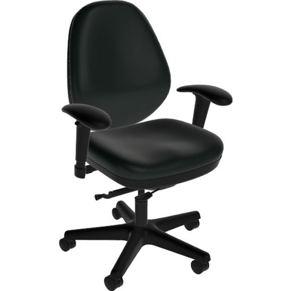 ANTHRO INTERNATIONAL, INC. DBA SITMATIC Sitmatic GU23SNPC7K/21501  GoodFit Mid-Back Chair With Adjustable Arms, Black Polyurethane/Black