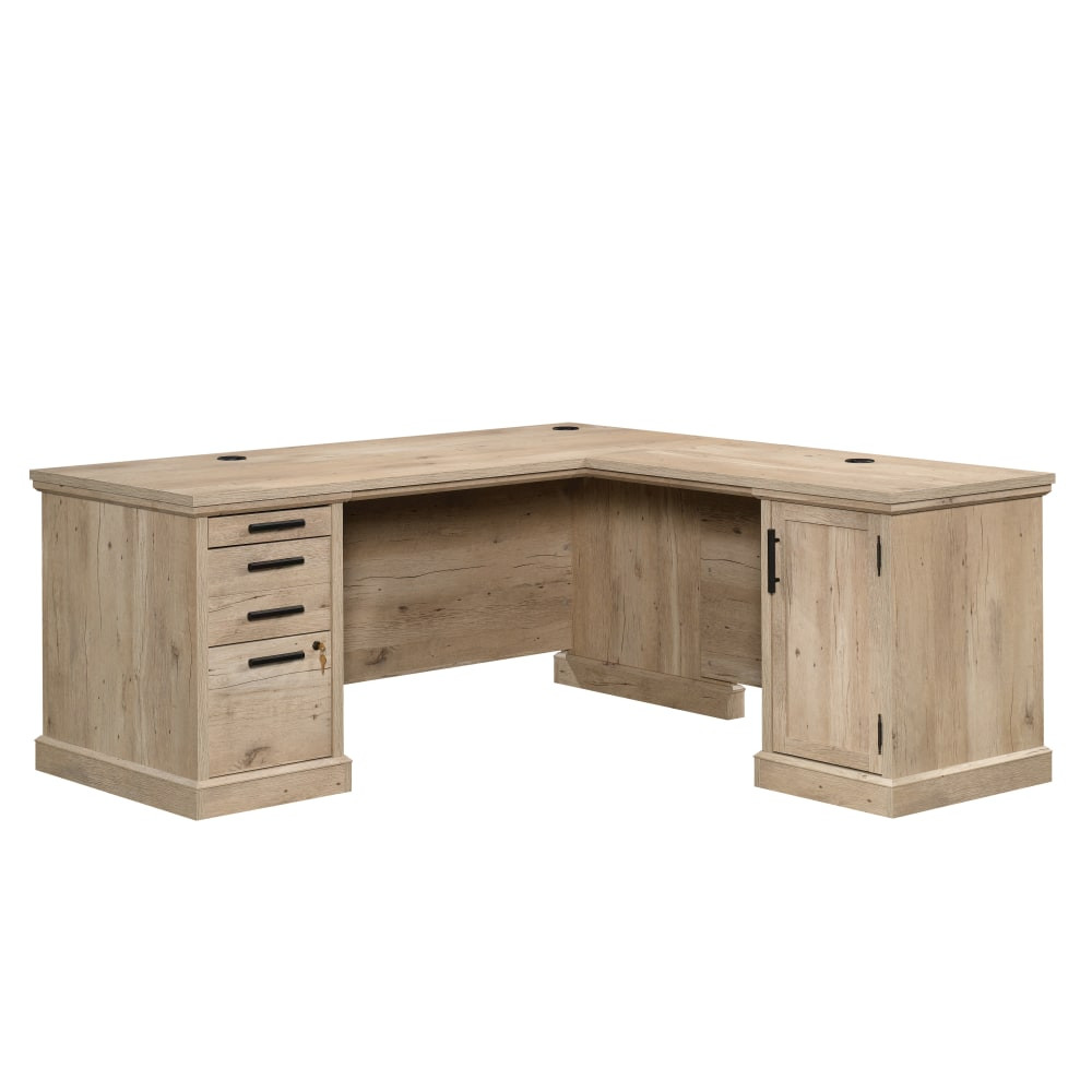 SAUDER WOODWORKING CO. Sauder 427807  Mason Peak 72inW Commercial L-Shaped Computer Desk, Prime Oak