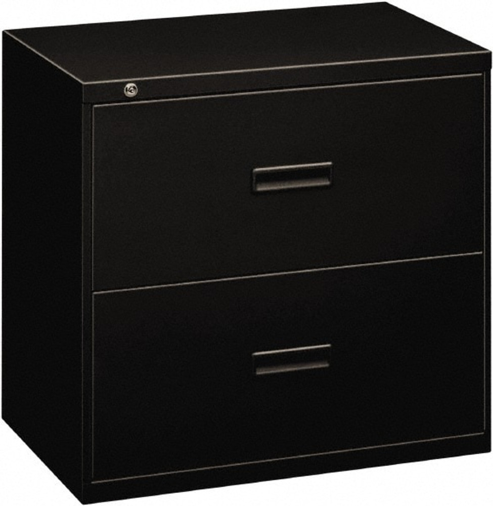 Basyx BSX432LP Horizontal File Cabinet: 2 Drawers, Steel, Black