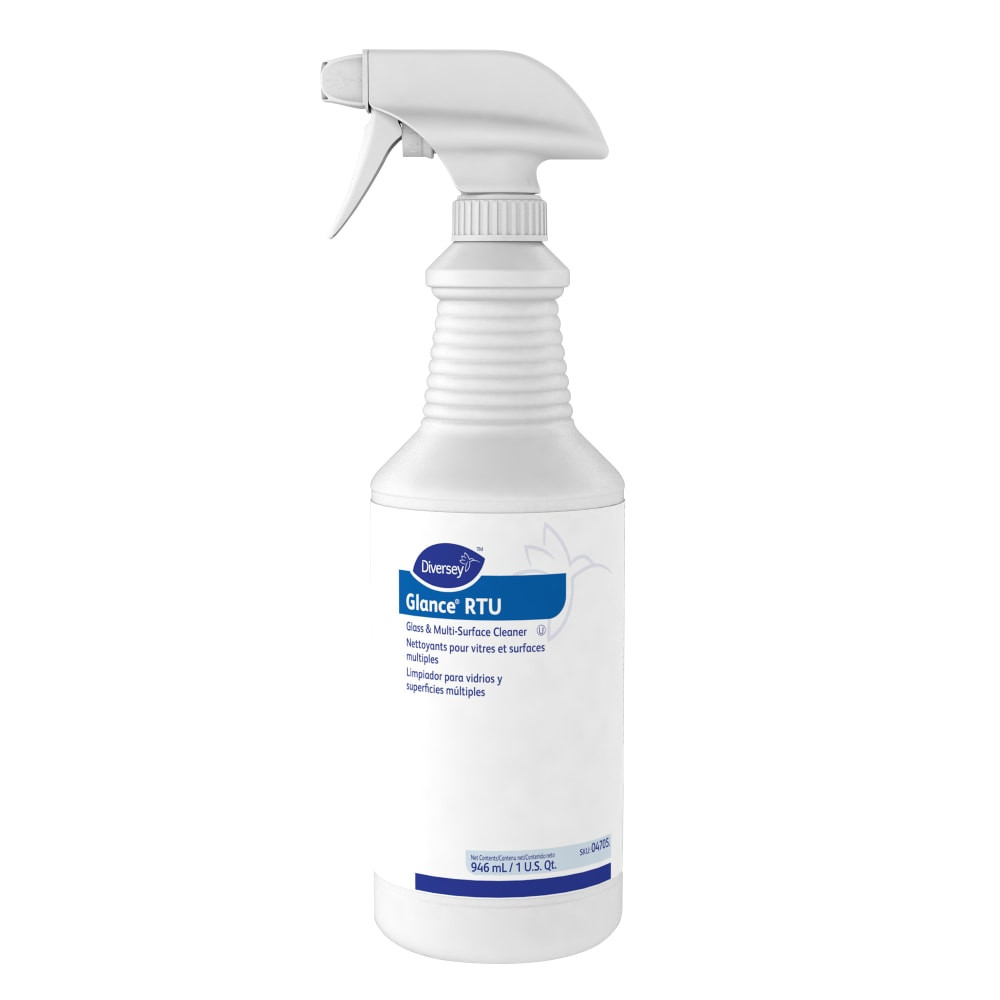 SEALED AIR CORPORATION DVO04705 Diversey Glance Glass & Multi-Surface Cleaner, Original Scent, 32 Oz, Pack Of 12 Bottles