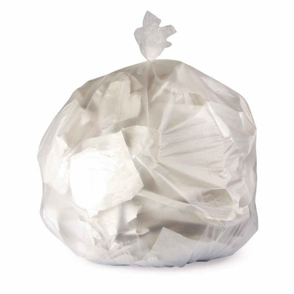 HERITAGE Z8048MNR01 High-Density Waste Can Liners, 45 gal, 11 mic, 40" x 48", Natural, 250/Carton