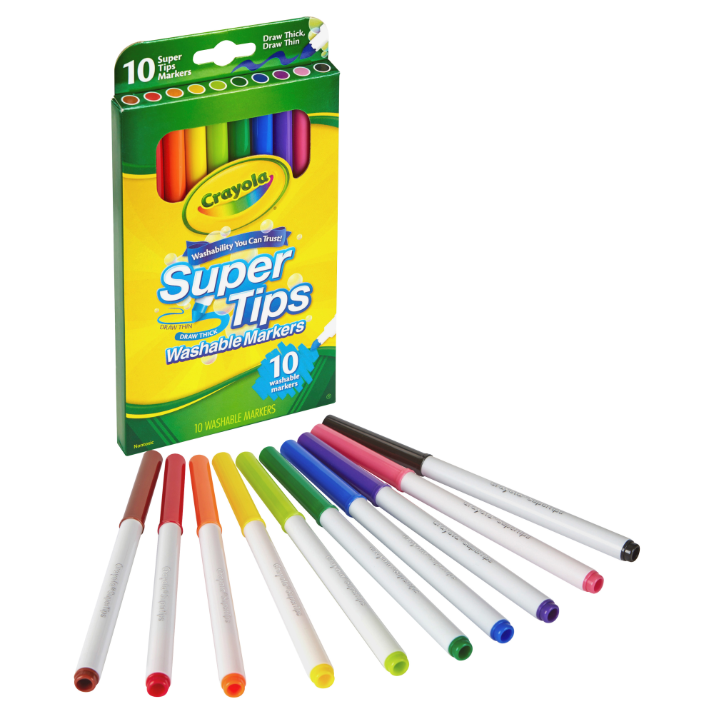 CRAYOLA LLC Crayola 588610  Super Tips 10-color Washable Markers - Assorted - 10 / Set