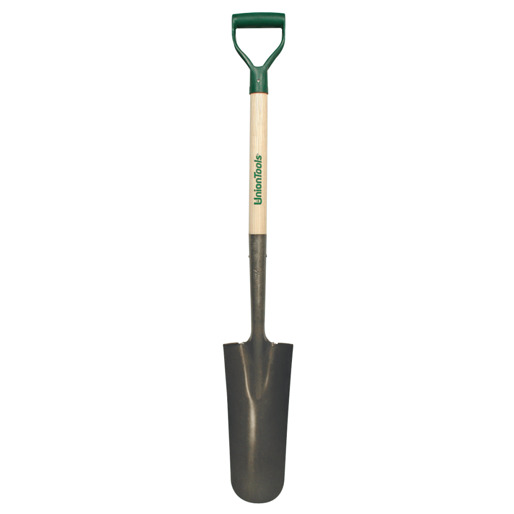 Union Tools 760-47107 Drain & Post Spades, 14 X 4.75 Round Blade, 27 in White Ash Poly Big Grip D-Grip