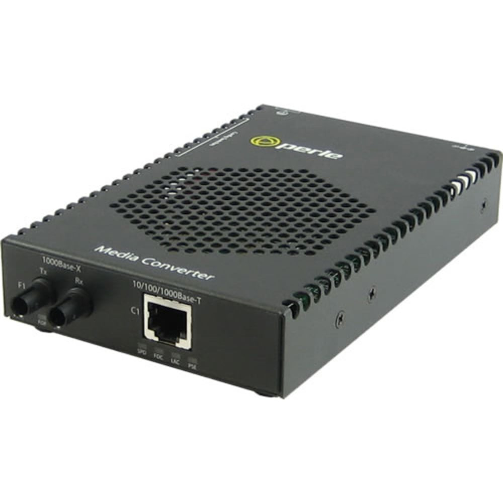 PERLE SYSTEMS Perle 05080254  S-1110P-M2ST2 Media Converter - 1x PoE (RJ-45) Ports - 1 x ST Ports - 1000Base-LX, 10/100/1000Base-T - 1.24 Mile - Rack-mountable, Wall Mountable, Rail-mountable