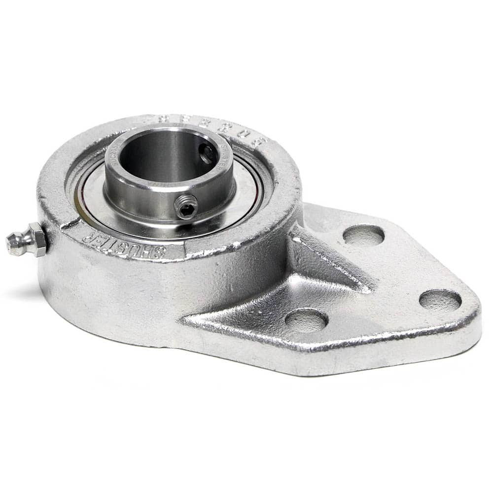 Shuster 07680998 SUCSFB207-23, 1-7/16" ID, 3-3/4" OAL x 156mm OAH x 1-7/8" Wide, 3-Bolt Flange Mounted Bearing