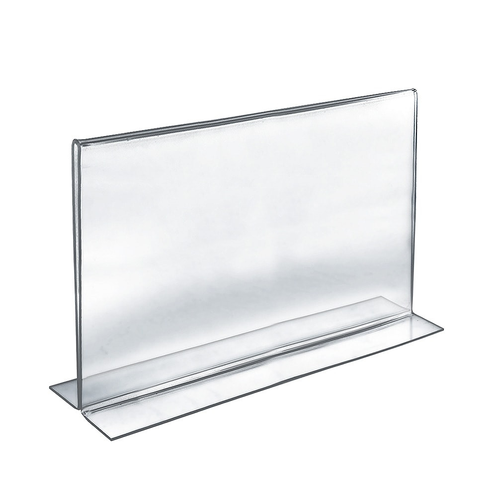 AZAR DISPLAYS 152709  Double-Foot Acrylic Sign Holders, 11in x 17in, Clear, Pack Of 10