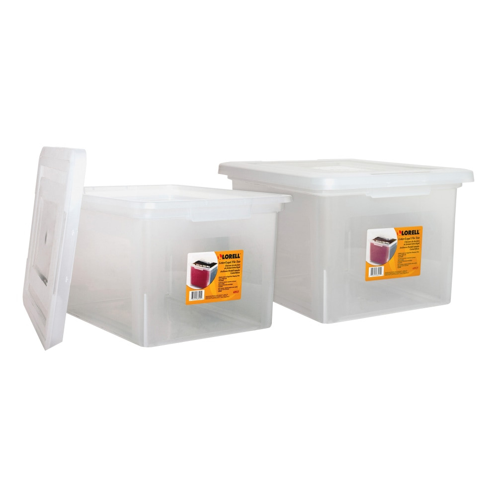 SP RICHARDS LLR68925BD Lorell Storage File Boxes With Lift-Off Lids, Letter/Legal Size, 18in x 14 1/4in x 11in, Clear, Case Of 2