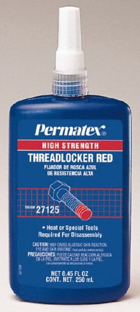 Permatex. 27125 Threadlocker: Red, Liquid, 250 mL, Bottle