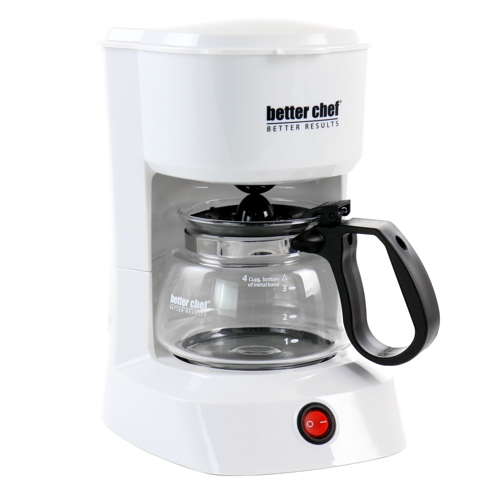 CRYSTAL PROMOTIONS Better Chef 995117944M  4-Cup Compact Coffee Maker With Removable Filter Basket, White