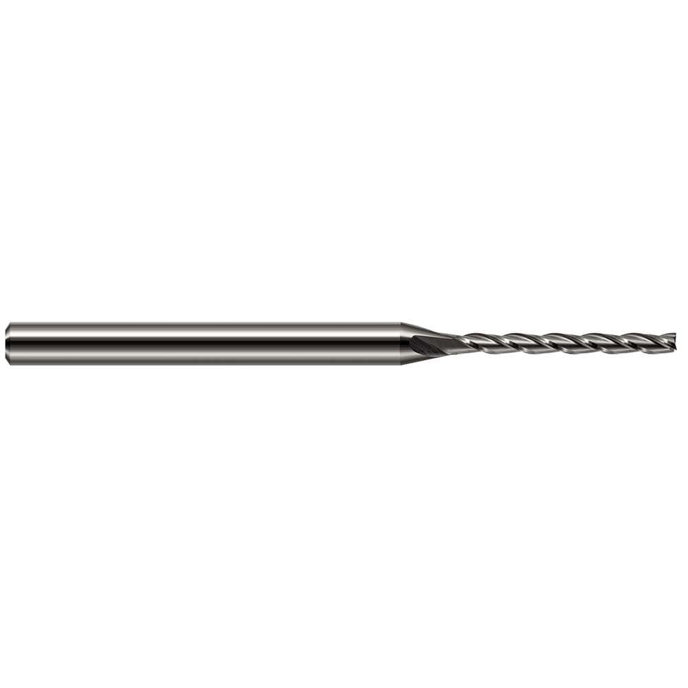 Harvey Tool 951365 Square End Mill: 0.065'' Dia, 0.65'' LOC, 1/8'' Shank Dia, 2-1/2'' OAL, 3 Flutes, Solid Carbide