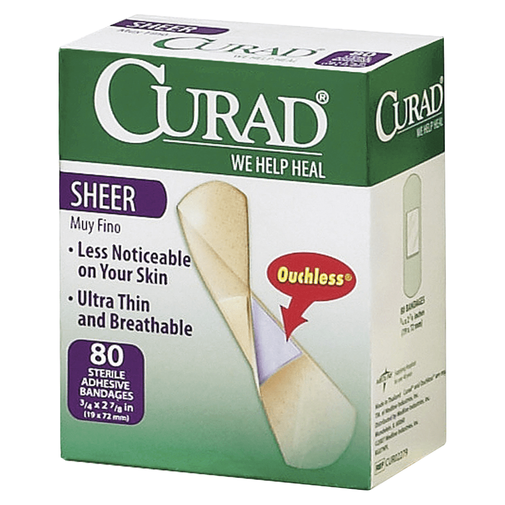 MEDLINE INDUSTRIES, INC. Medline CUR02279RB  Sheer Adhesive Bandages, 3/4in x 3in, Pack Of 80