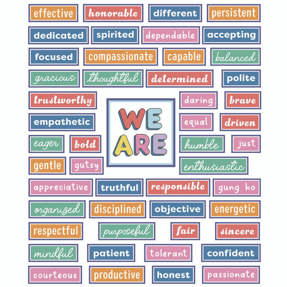 CARSON-DELLOSA EDUCATION 110590 Motivational Bulletin Board Sets, 52-Piece Set, We Stick Together: Motivational, 7.9" x 15", Multicolor