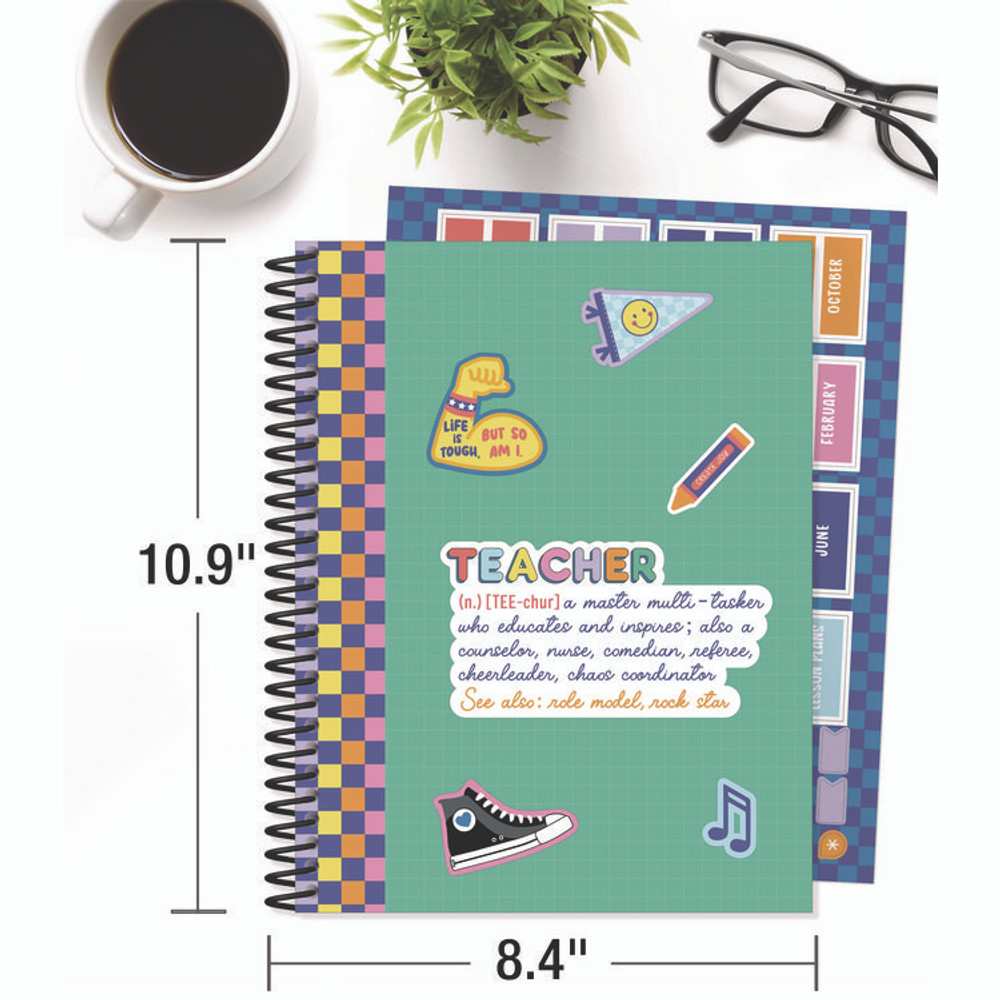 CARSON-DELLOSA EDUCATION 105050 Teacher Planners, Weekly/Monthly, 7 Classes, We Stick Together, Multicolor Cover, 11 x 8.5 Sheets, 12-Month (July to June)