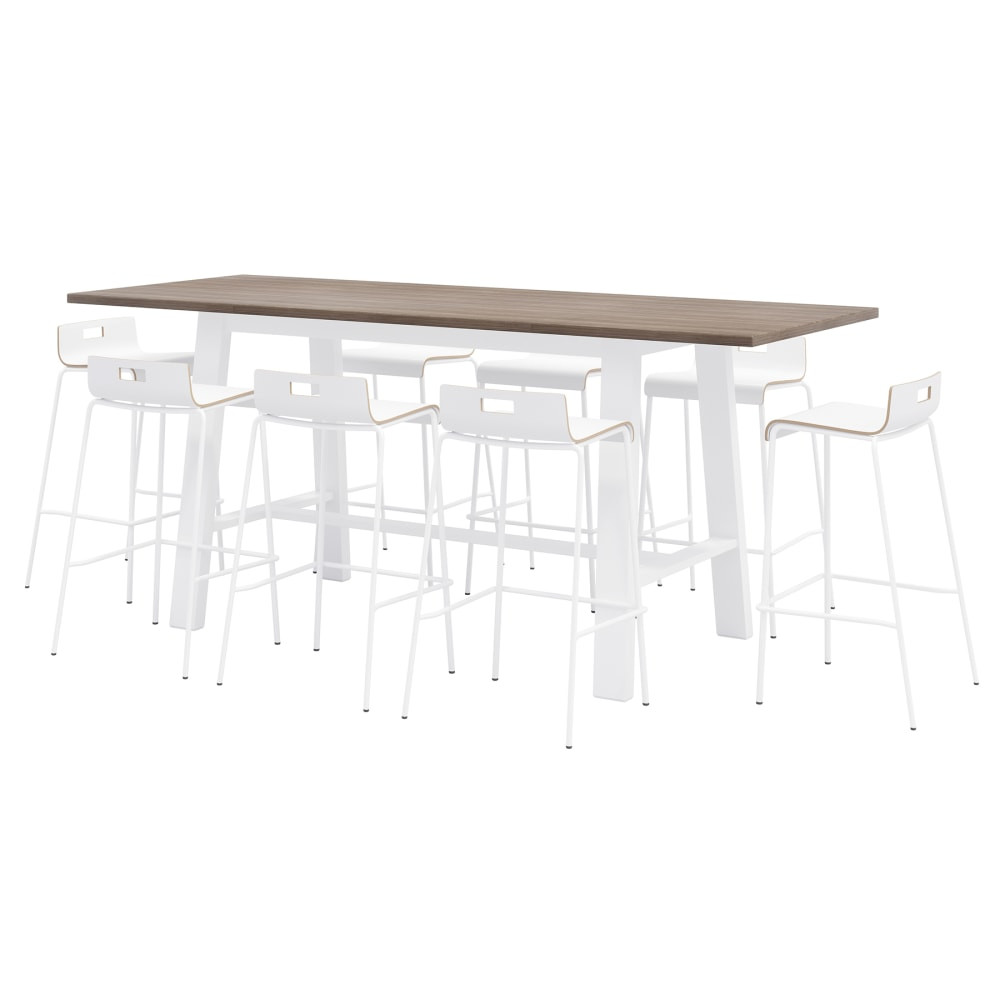 KENTUCKIANA FOAM INC KFI Studios 840031922656  Midtown Bar Height Table & Bar Stool Set, White/Espresso